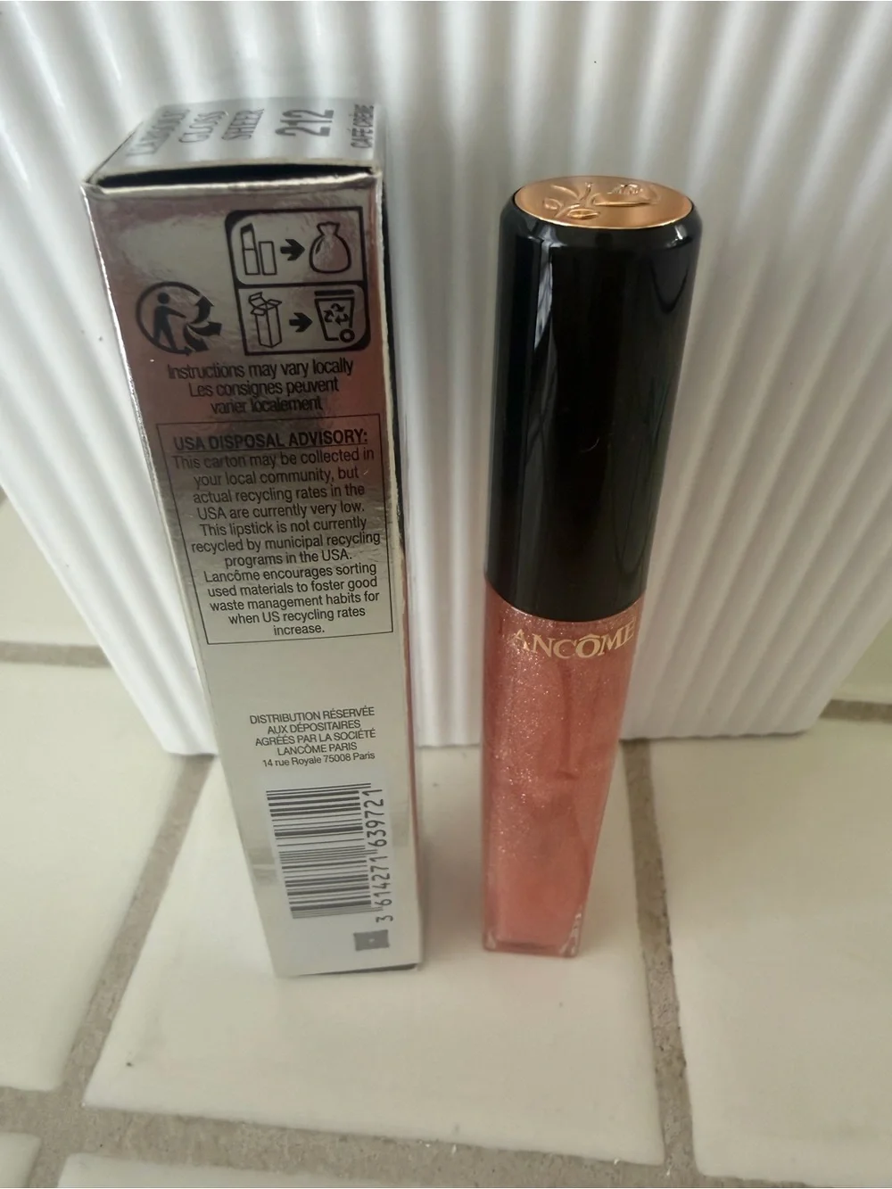L'Absolu Gloss Sheer 212 Café Crème - Shimmery Peach Lip Gloss